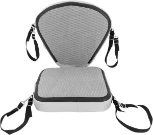 Inflatable Kayak Seat Thickened Padded Paddleboard Seat Canoe Seats with Back Support Support Adjustable Strap Kayak Replacement Parts for Kayaks Rowboats Fishing Boats Fishing Boat Rafting (Grey)