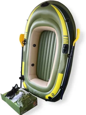 Inflatable Kayak,Environmentally Friendly Thick Double Inflatable Fishing Boat Outdoor Inflatable Three-Person Boat with Paddle Pump