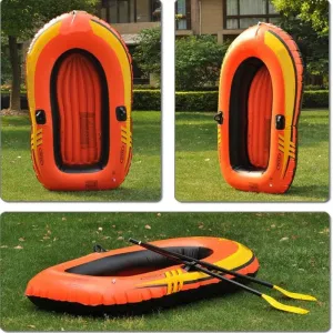 Inflatable Kayak,Explorer Two Or Three Inflatable Boat Group Fishing Boat Thickening Kayak Inflatable Boat Hovercraft to Send Boat Propeller Air Pump/Orange