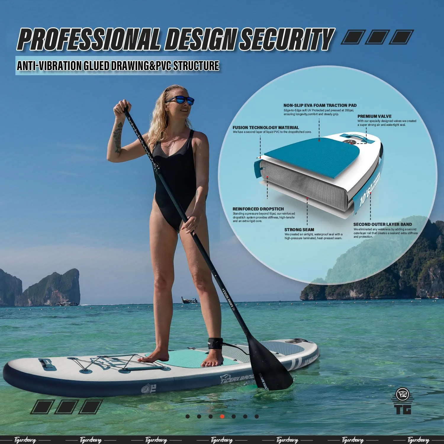 Inflatable Paddle Board with Premium SUP Board Accessories, Allround Paddle Boards for Adults/Kids,Stand Up Paddle Board Defender Collection