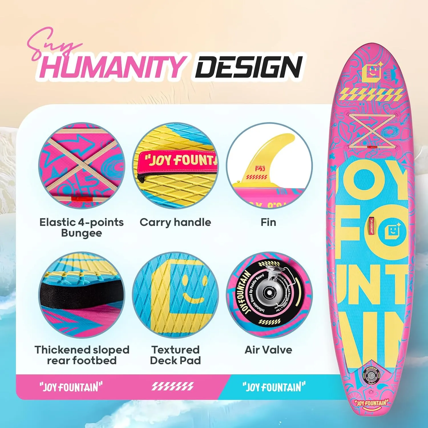 Inflatable Paddle Board,10.8'x31.5"x6" Stand Up Paddle Boards,Premium SUP Board Paddle with Removable Fin, Floating Paddle, Hand Pump, Waterproof Bag for Adults & Youth