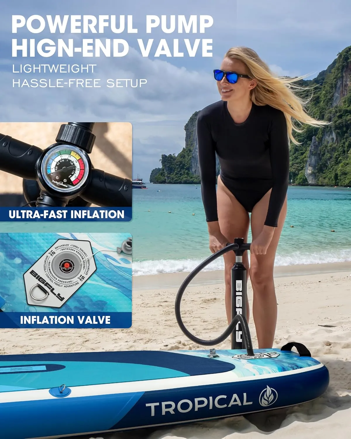 Inflatable Stand Up Paddle Board 11’*34”*6”, Blow Up Paddle Board for Adults,with Detachable Fins, Pump, Floating Paddle, Safety Leash,Backpack