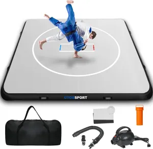 Inflatable Wrestling Mat, 10ft/ 13ft/ 16.5ft Jiu Jitsu Mats, PVC Landing Training Mat Foldable for Home Gym BJJ, MMA, Martial Art, Boxing, Grappling and Judo