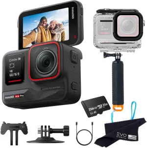 insta360 Ace Pro Dive Bundle - 8K Waterproof Action Camera Co-Engineered with Leica, Flagship 1/1.3" Sensor, 8K24, 2.4" Flip Screen|Bundle Includes Dive Case, Float Handle (Dive kit 256GB)