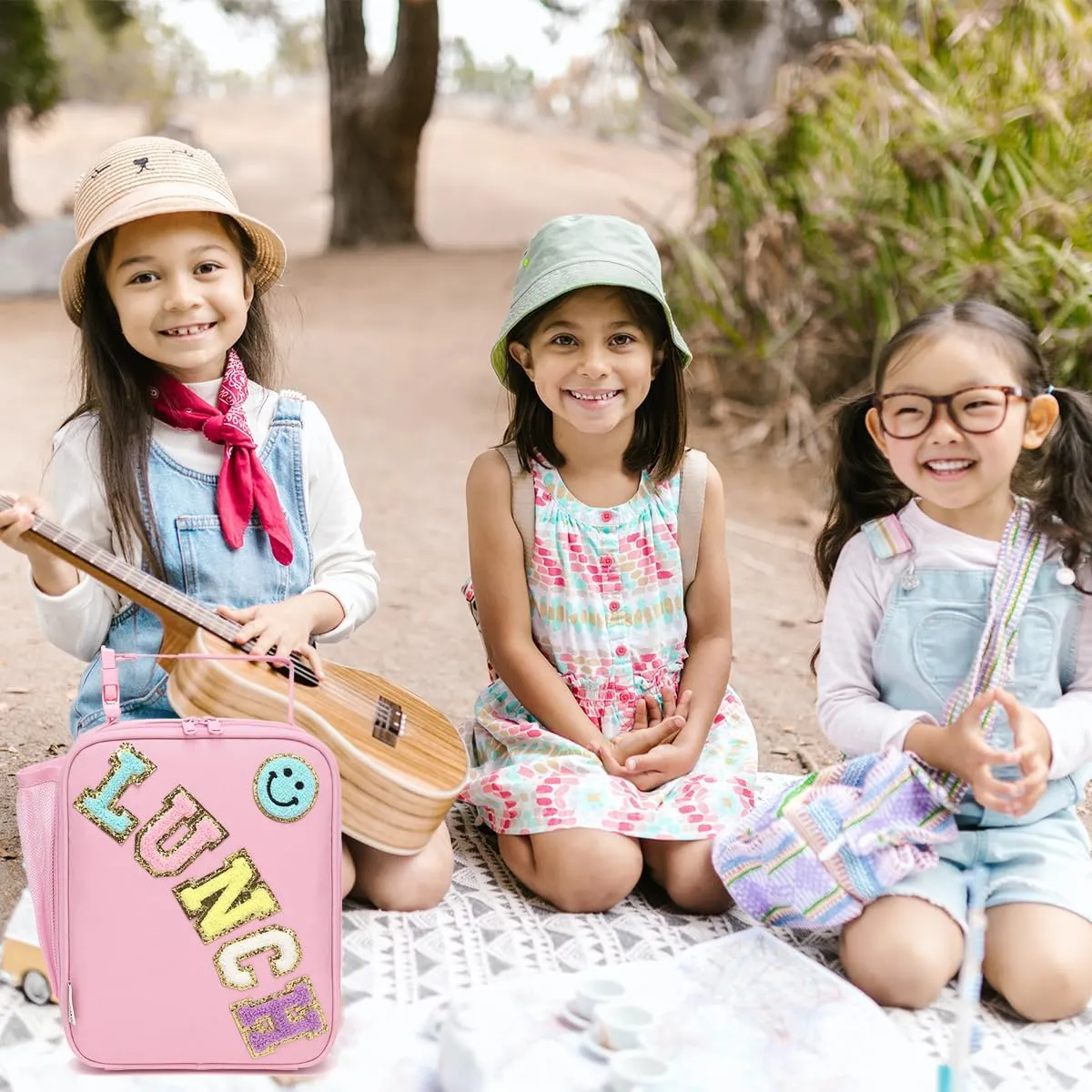 Insulated Lunch Bag for Women Girl Teen large Insulated Kid Lunch Bag,Large Reusable Cute Cooler Bag for School Work Picnic,Pink Alphabet