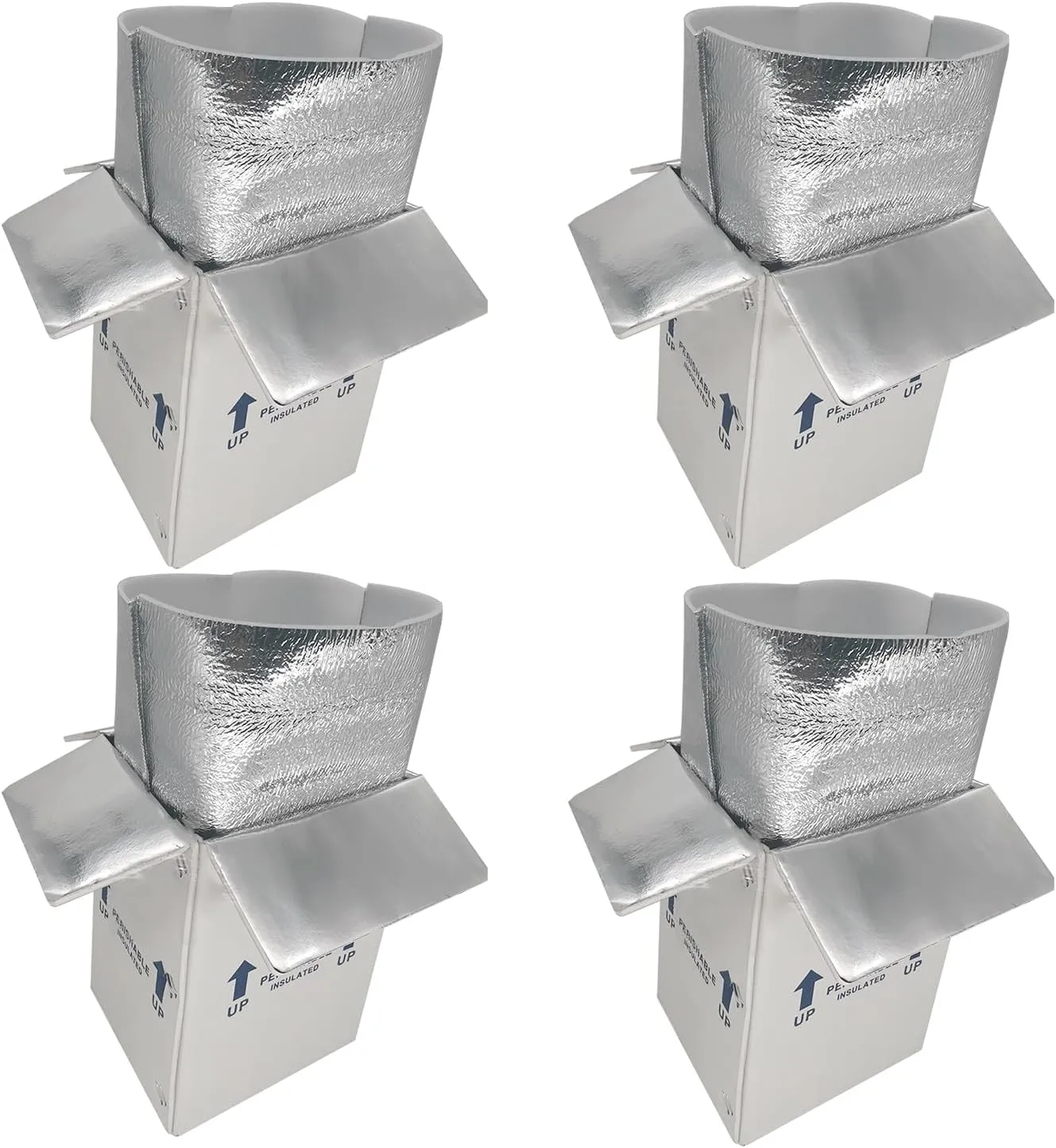 Insulated Shipping Boxes with Liners, 4 Pack 7'' x 6'' x 10'' Small Cold Shipping Boxes, for Perishable Frozen Food Shipping, White (TB7610L-4)