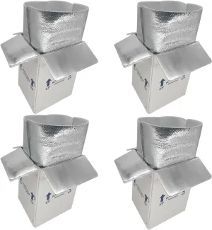 Insulated Shipping Boxes with Liners, 4 Pack 7'' x 6'' x 10'' Small Cold Shipping Boxes, for Perishable Frozen Food Shipping, White (TB7610L-4)