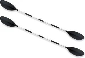 Intex 1 Piece 86 Inch Kayak Paddle with Ribbon Spoon Shaped Blades and 3 Feather Adjustable Positions for Sports and Outdoor Use (2 Pack)