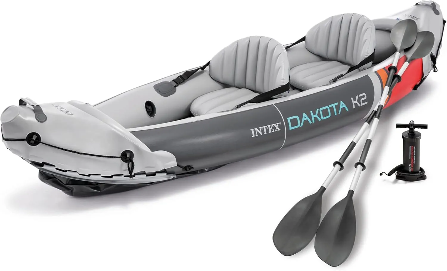 INTEX 2-Person Inflatable Kayak Set, Dakota K2 with 86in Oars and Pump
