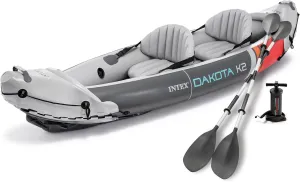 INTEX 2-Person Inflatable Kayak Set, Dakota K2 with 86in Oars and Pump