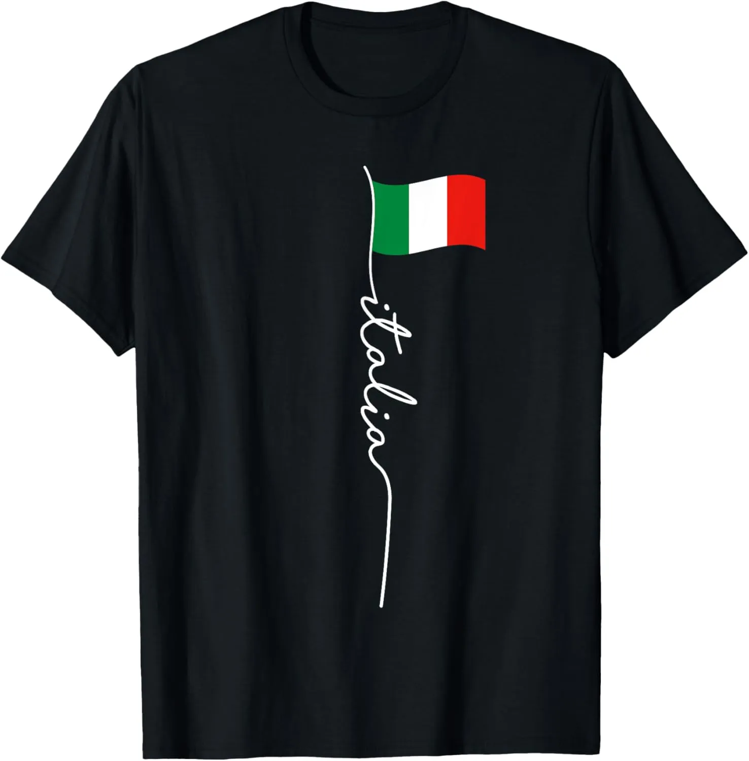 Italy Signature Flag Pole - Elegant Patriotic Italian Flag T-Shirt
