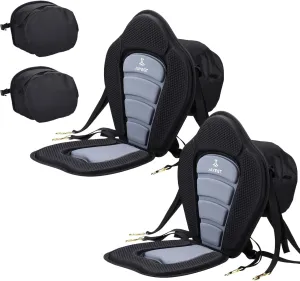JAYEGT Kayak Seat Deluxe Padded Back Canoe Seat with Back Support ，SUP Paddle Board Seats Fishing Seat for Universal Sit with Detachable Storage Bag and 4 Adjustable Straps.