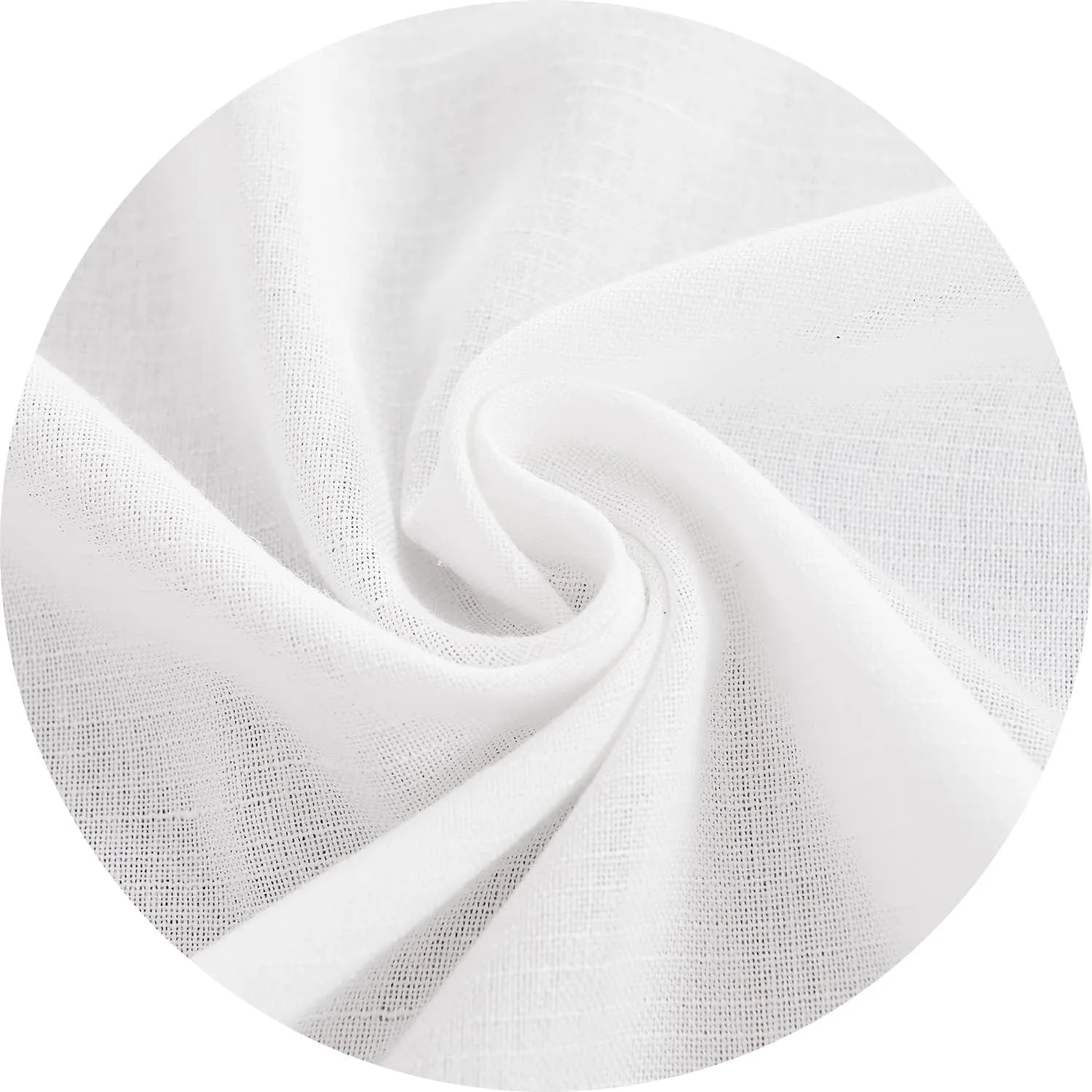 jinchan Linen French Door Curtain 40 Inch Farmhouse Window Curtains Flax Country Rustic Door Curtain Privacy Panel with Tieback Rod Pocket Light Filtering 1 Panel White