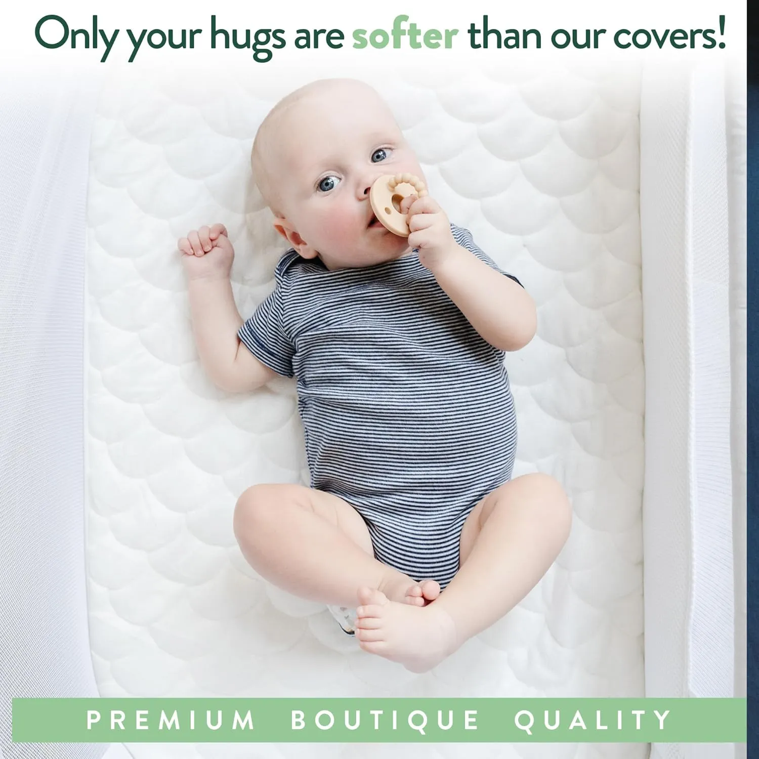 Joey   Joan Waterproof Bassinet Mattress Pad Cover Compatible with Chicco Lullago Anywhere Bassinet – 2 Pack Quilted Mattress Protector Made from Ultra Soft Bamboo Viscose Terry – 14" x 30"
