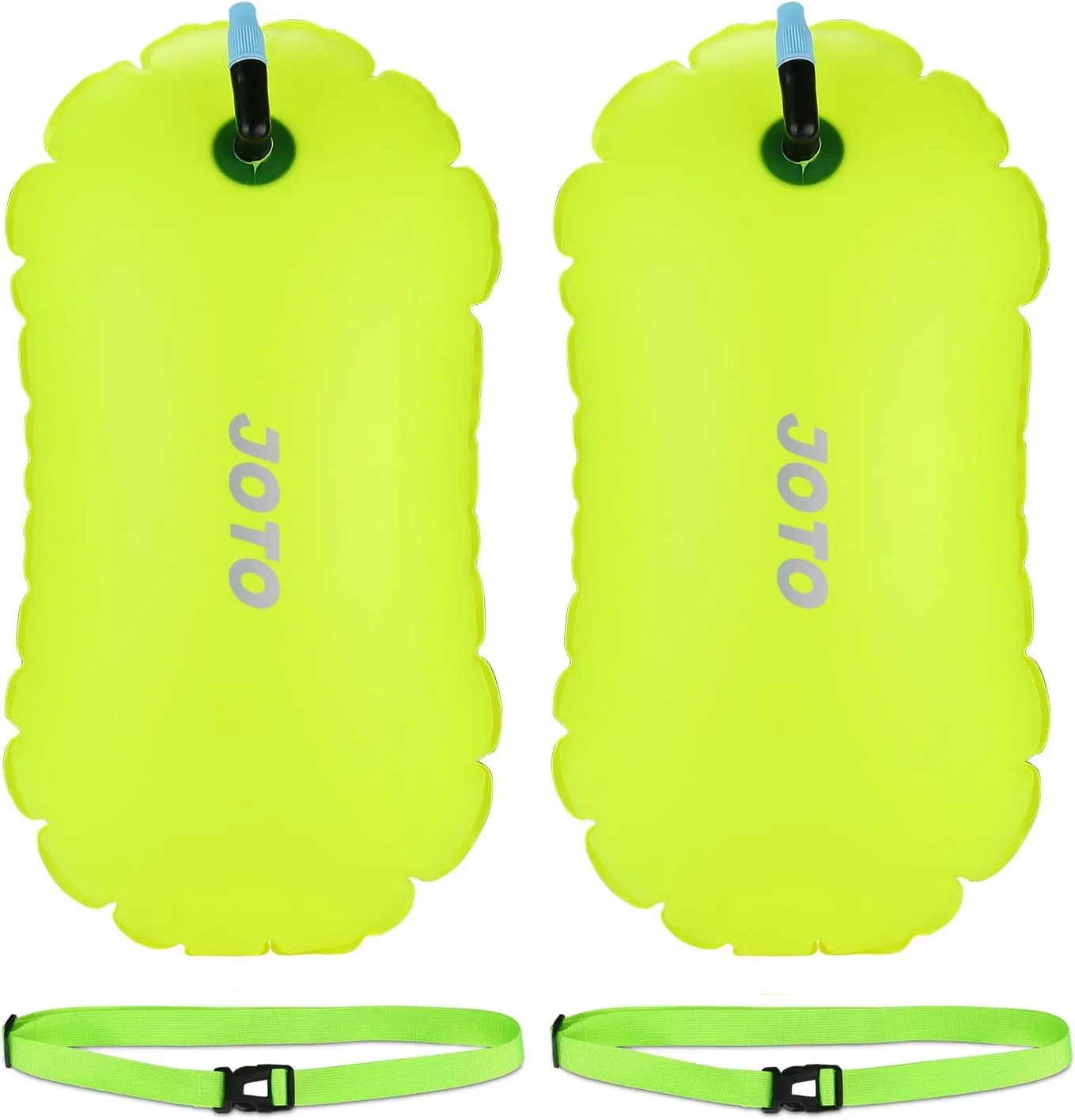 JOTO 2 Pack Swim Buoy Float for Open Water, Swimming Belt Bubble Safety Float with Adjustable Waist, Snorkeling, Swim Training, Triathletes, Kayaking