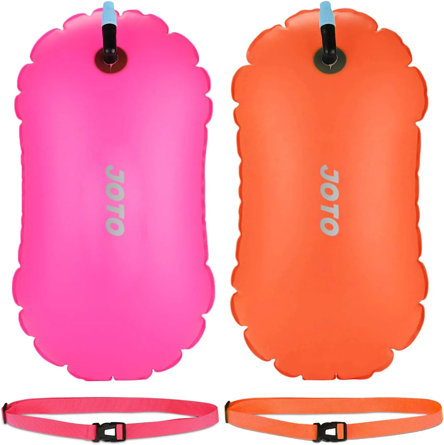 JOTO 2 Pack Swim Buoy Float for Open Water, Swimming Belt Bubble Safety Float with Adjustable Waist, Snorkeling, Swim Training, Triathletes, Kayaking