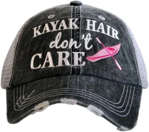 KATYDID Kayak Hair Don't Care Baseball Cap - Trucker Hat for Women - Stylish Cute Sun Hat