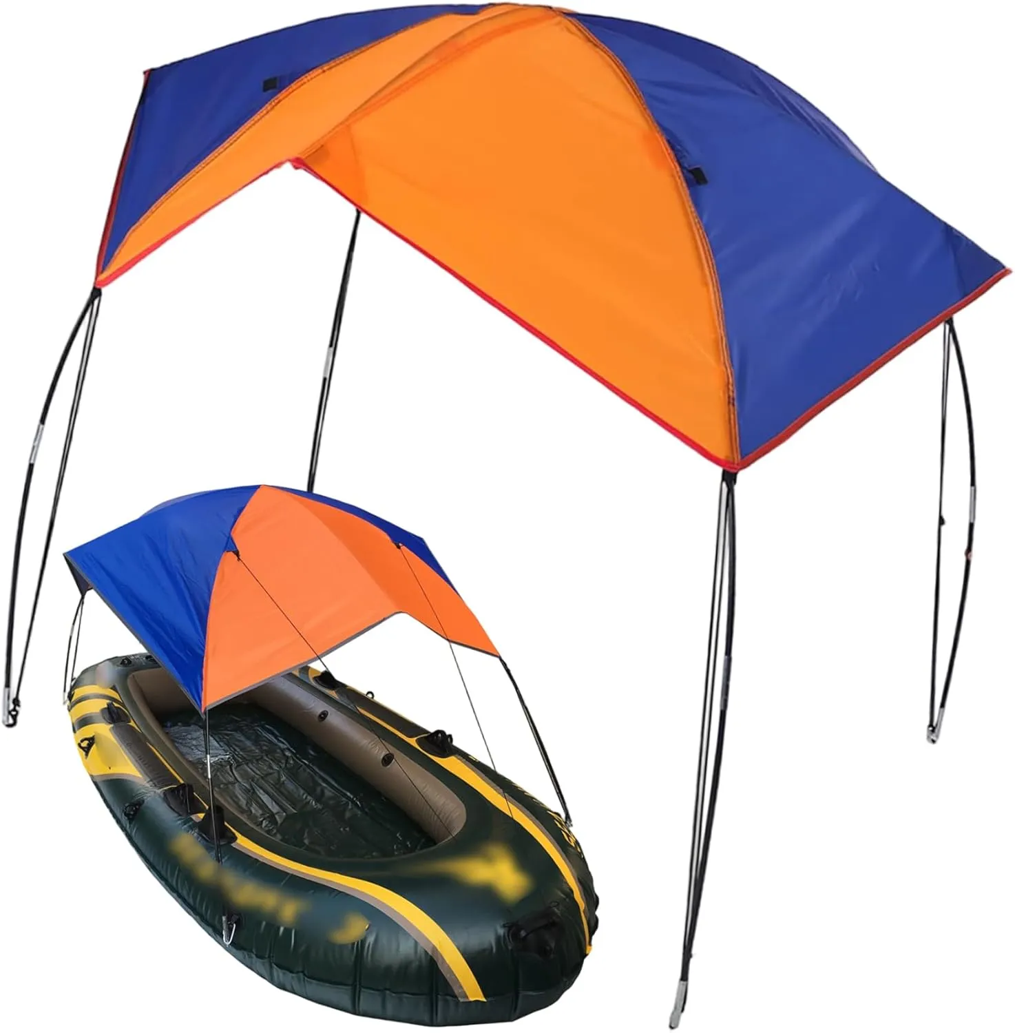 Kayak Canopy 92.91x44.88x16.14'' Waterproof UV-Resistant Inflatable Folding Kayak Sun Shade Portable Boat Sun Shade for Picnics Camping Fishing Canopy