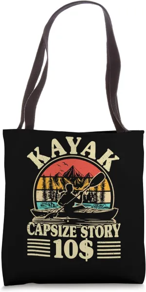 Kayak Capsize Story Funny Kayak Boat Retro Kayaking Tote Bag