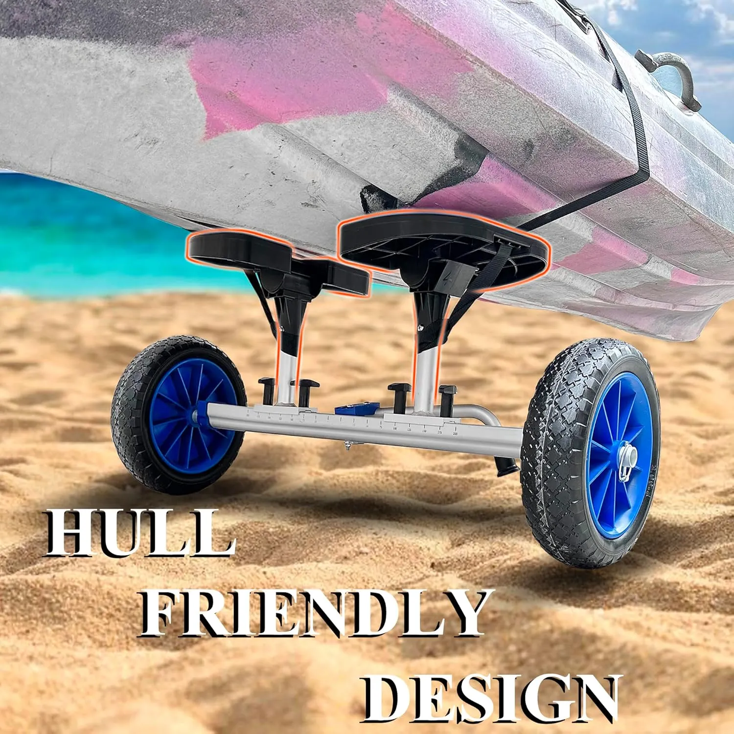Kayak Cart, Heavy-Duty Kayak Cart Dolly Canoe Trolley Wheels for Paddleboard Kayaks SUP Transport