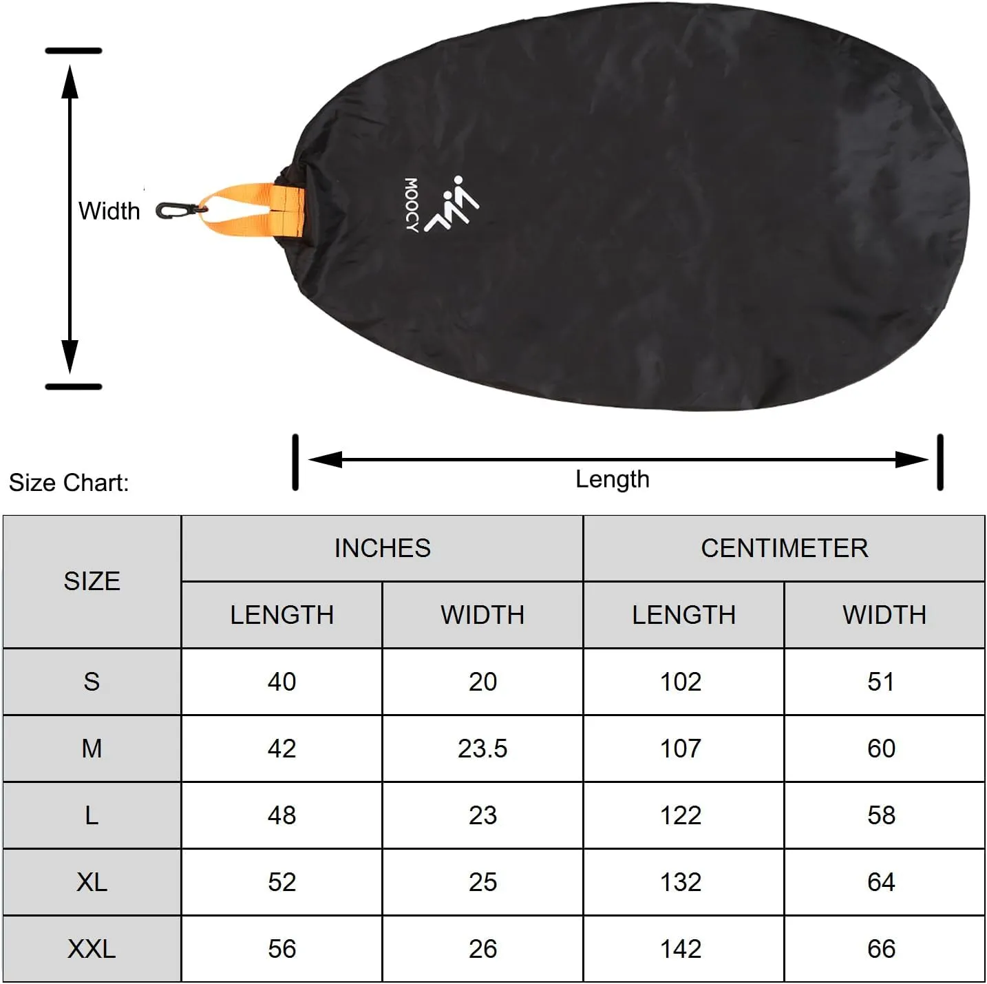 Kayak Cockpit Cover - Waterproof Hole, Seat & Opening Protection Universal for Pelican, Wilderness System, Old Town, Sun Dolphin Sit in Kayaks Outdoor Storage & Travel Transport (S - 20"x40")