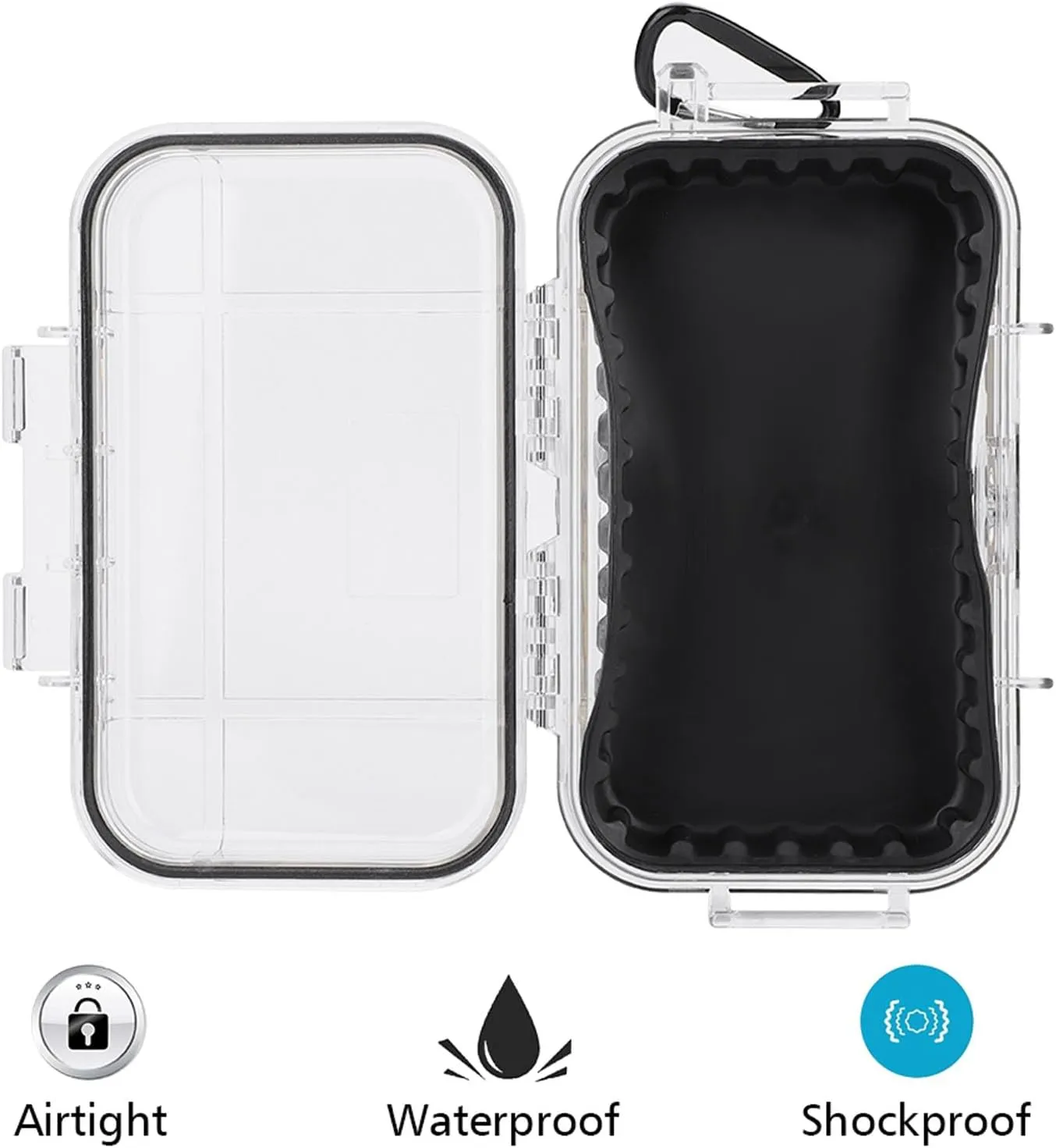Kayak Dry Box, Dry Case Shockproof Storage Airtight Carry Inner With Detachable Rubber Pad, Diving Dry Box For Storing Some EDC Tools Phone Keys (Transparent)