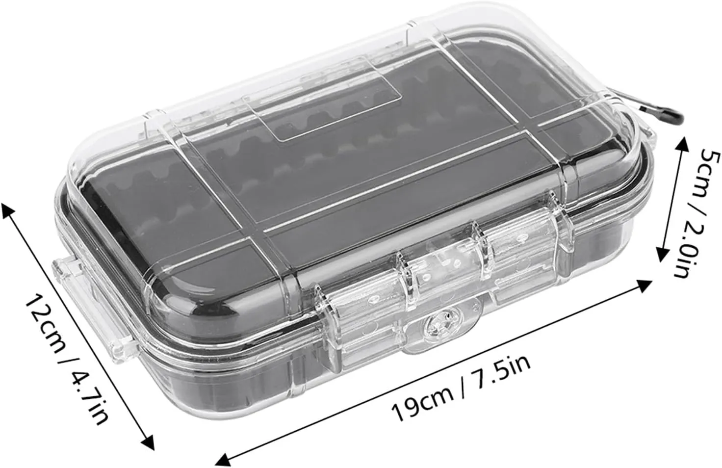 Kayak Dry Box, Dry Case Shockproof Storage Airtight Carry Inner With Detachable Rubber Pad, Diving Dry Box For Storing Some EDC Tools Phone Keys (Transparent)