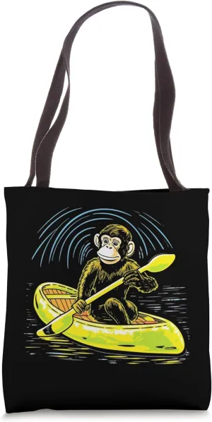 Kayak, Monkey, Kayak, Canoe, Kayak, Canoeing Tote Bag