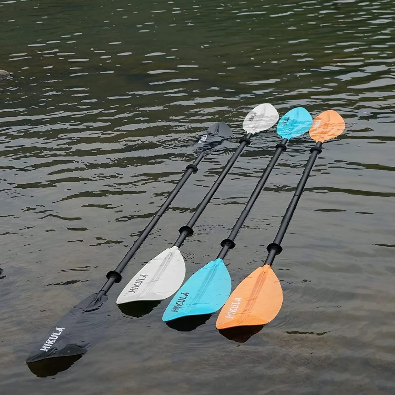 Kayak Paddle 4 Pieces Aluminum Shaft and PP Blade Floating 86.6in/220cm, 90.5inch/230cm Lightweight Oars
