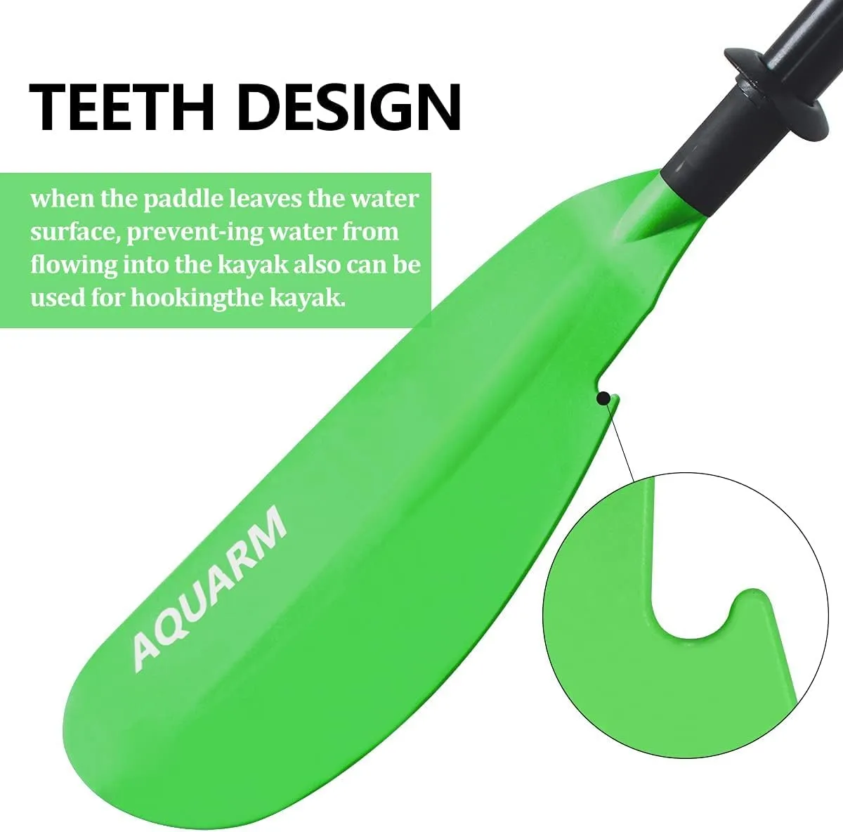 Kayak Paddle Adjustable 91.7 inch Lightweight Kayaking Oars with Aluminum Shaft and Fiberglass Blades for Boating Canoeing