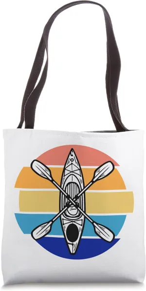 Kayaker Kayaking Canoe Lake Kayak Retro Pop Art Tote Bag