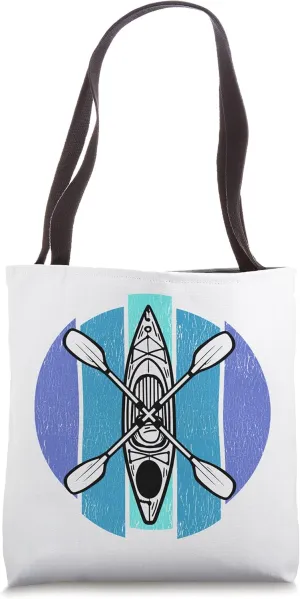 Kayaker Kayaking Canoe Lake Kayak Retro Pop Art Tote Bag