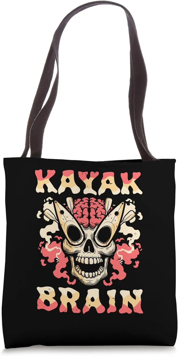 Kayaker Skull Yak - Kayaking Kayak Brain Tote Bag