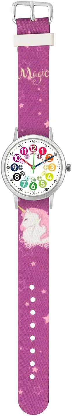 Kids Watch for Girls and Boys,for Children's Toddler Learning Time and Easy to Read Time, Adjustable Nylon Strap,Analog Watch for Boys and Girls Ages4~11