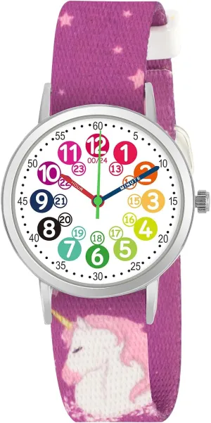 Kids Watch for Girls and Boys,for Children's Toddler Learning Time and Easy to Read Time, Adjustable Nylon Strap,Analog Watch for Boys and Girls Ages4~11