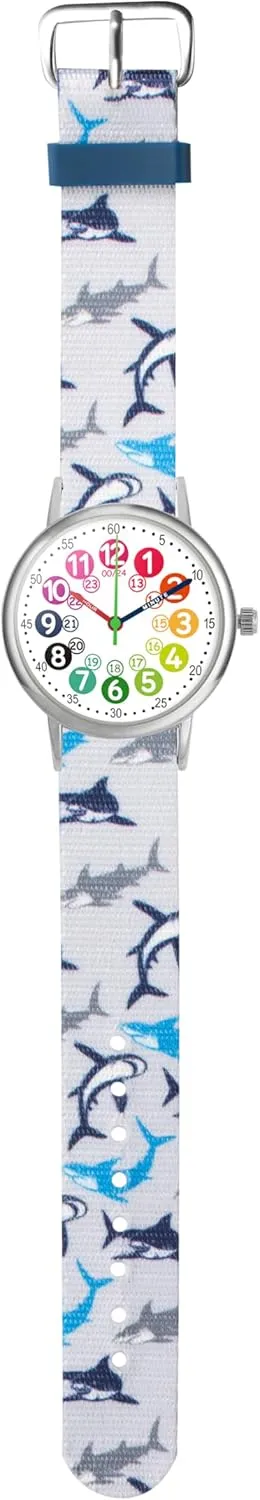 Kids Watch for Girls and Boys,for Children's Toddler Learning Time and Easy to Read Time, Adjustable Nylon Strap,Analog Watch for Boys and Girls Ages4~11