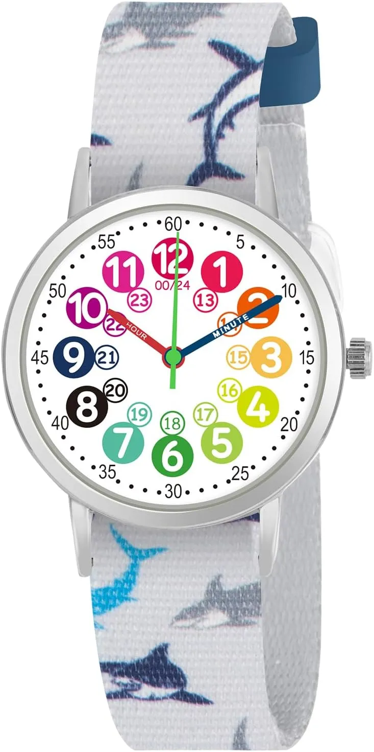 Kids Watch for Girls and Boys,for Children's Toddler Learning Time and Easy to Read Time, Adjustable Nylon Strap,Analog Watch for Boys and Girls Ages4~11