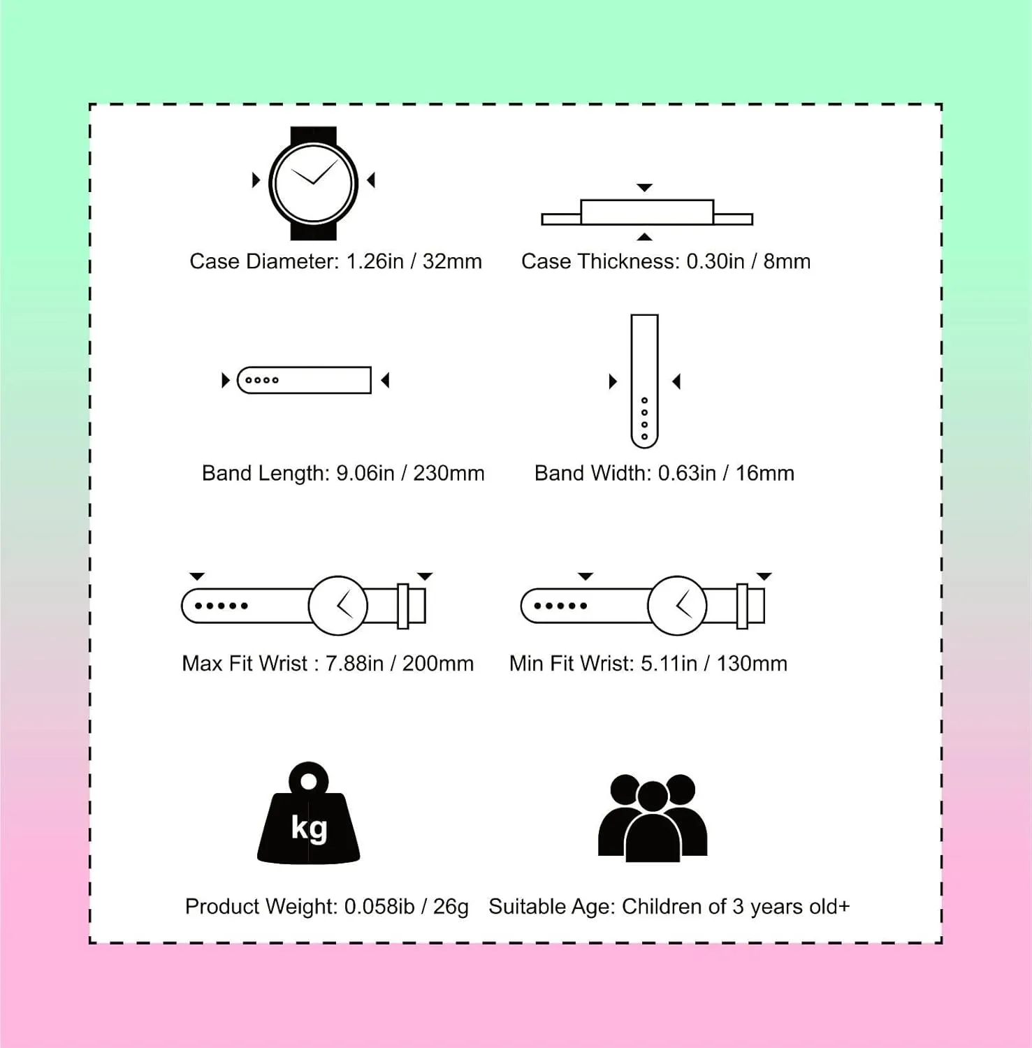 Kids Watch for Girls and Boys,for Children's Toddler Learning Time and Easy to Read Time, Adjustable Nylon Strap,Analog Watch for Boys and Girls Ages4~11