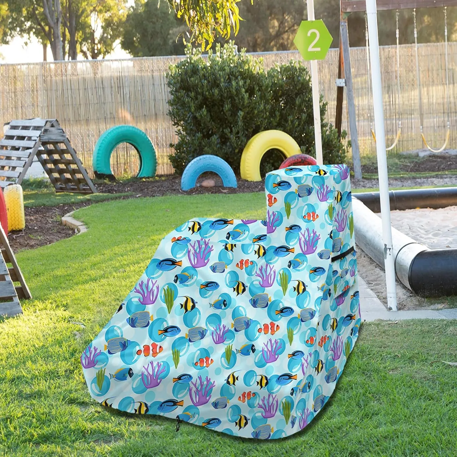 Kids Water Table Cover for Pump & Splash Discovery Pond Water Table,Waterproof Dust Proof Anti-UV Outdoor Kids Water Sensory Table Pool Cover(Cover only,Ocean World)