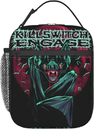Killswitch Rock Band Engage Insulated Lunch Box Reusable Lunch Tote Bag Lunch Container Meal Holder with Detachable Buckle Handle Lightweight Handbag Lunch Zipper Cooler Bag for Activities