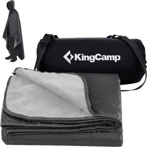 KingCamp Hooded Stadium Blanket - Waterproof & Windproof Fleece Blanket for Sports, Concerts, Park, Travel & Hiking
