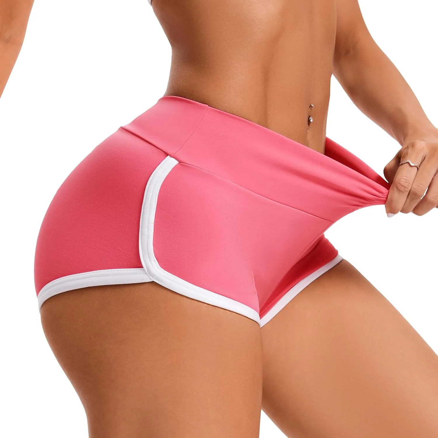 KIWI RATA Women's Workout Booty Shorts Scrunch Butt Yoga Gym Short Hot Pants Sexy Rave Outfit