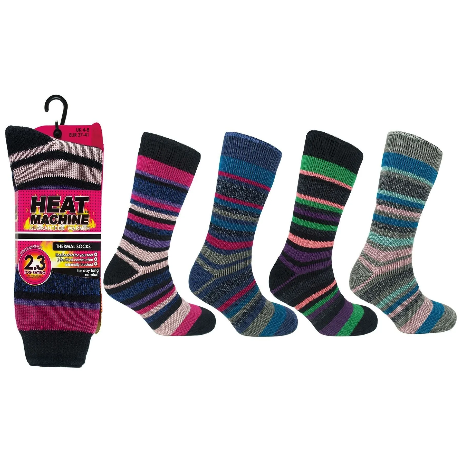 Ladies thermal insulated striped socks (assorted colours) 2628