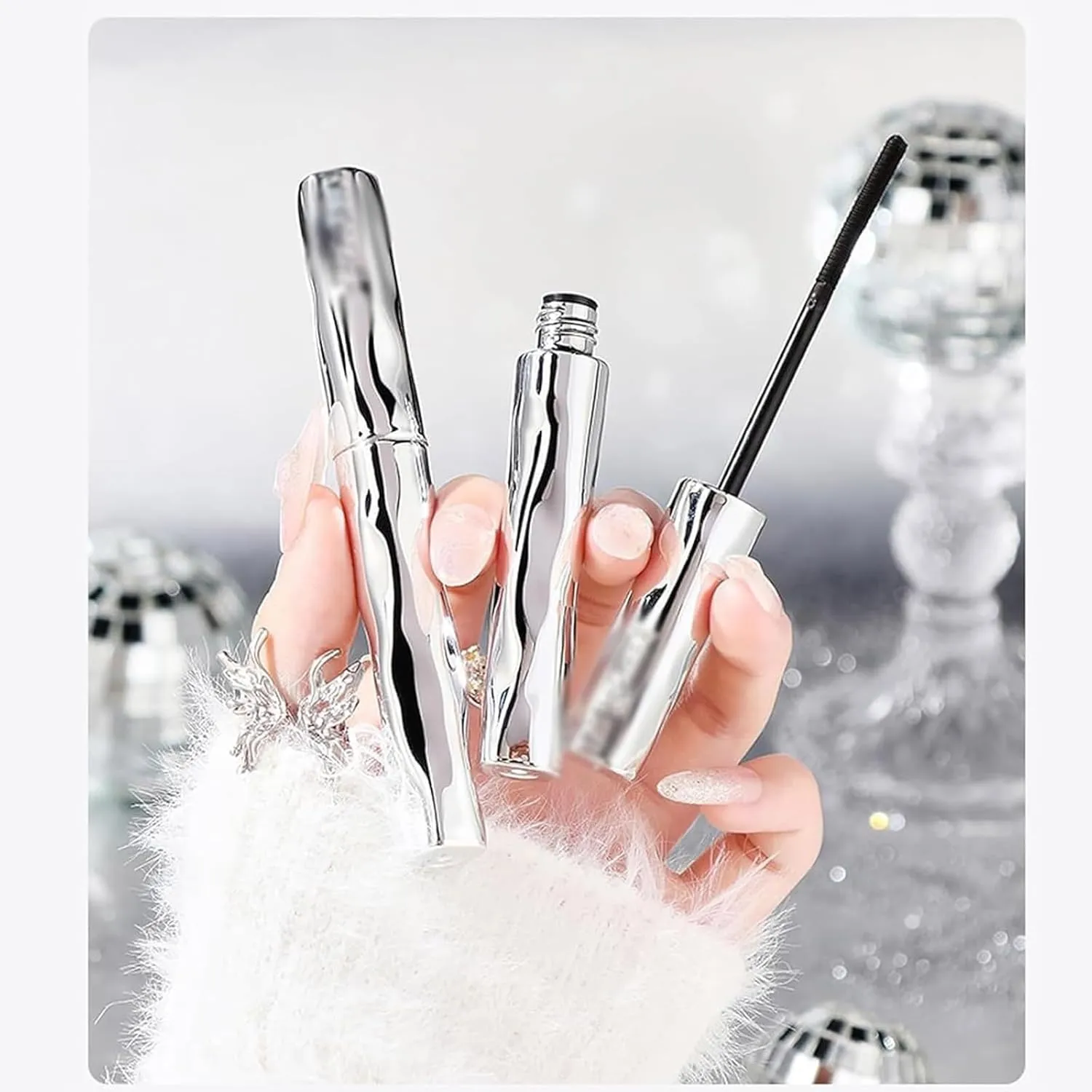 Laidanyou Mascara, Laidanyou Small Steel Mascara, 2025 New 360° Slim Volume Curling,Waterproof & Long-Lasting & Ultimate Length, Enlarge Your Eyes (2PCS, ONE SIZE)
