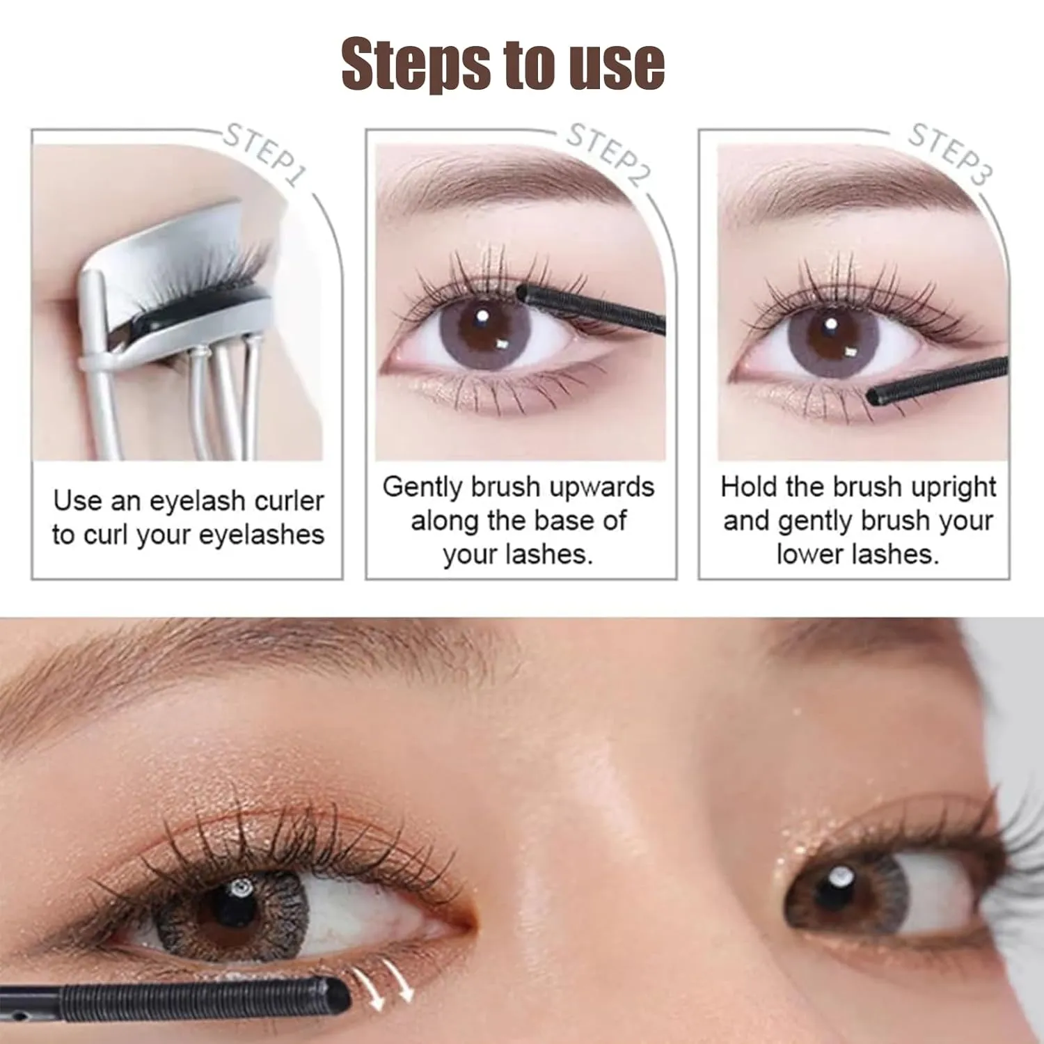 Laidanyou Mascara, Laidanyou Small Steel Mascara, 2025 New 360° Slim Volume Curling,Waterproof & Long-Lasting & Ultimate Length, Enlarge Your Eyes (2PCS, ONE SIZE)