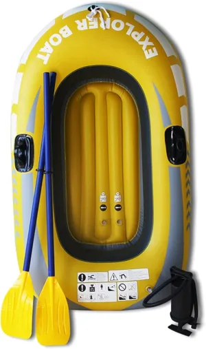Large Inflatable Kayak, Fishing Boat Folding Dinghy Rowing Boats, Rubber Explorer Boat Canoe for Adults Water Sports Water Sports