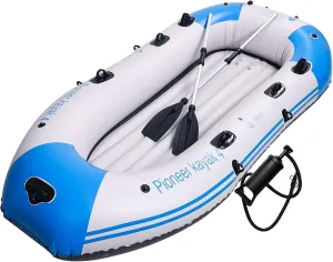 Large Kayak Inflatable Boat for Adults, Thicken Inflatable Raft 1-4 Person Rubber Boat, Thickened Fishing nflatable Boat, Rafting, Family Outing