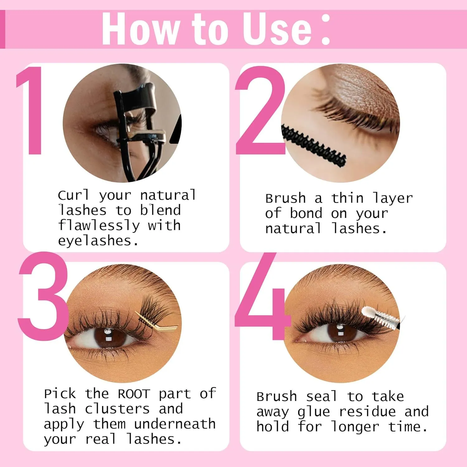 Lash Bond and Seal Waterproof Lash Remover Lash Cluster Glue for Eyelash Clusters DIY Lash Extension Kit at Home Pack 2