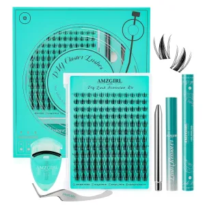 Lash Clusters Kit 144pcs, Manga Eyelash Extension Kit Ultra-Thin Invisible Lash Band, Waterproof Lash Bond and Seal Lash Remover Applicator Tools for Beginner Self Use(Maple Leaf,C-Mix8-16mm kit)