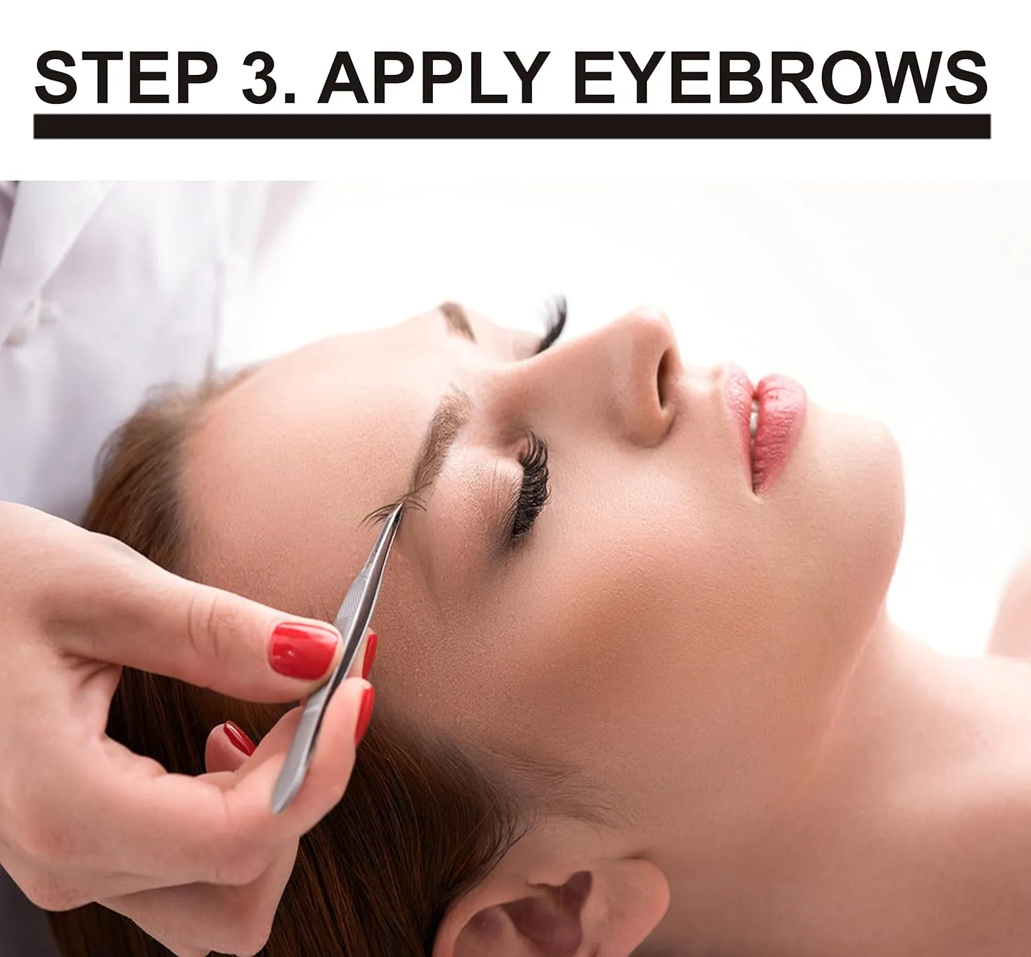 Lash Eyebrow Extensions Kit with 2 Trays of Mink False Eyebrows in Black, Eyebrow Extension Glue Clear & Extension Tweezers, Comes on Mixed Length 5-8 mm Mix (Black 2-Pack, Violet Tweezer)